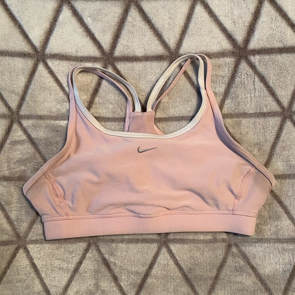 Nike fit pale pink sports bra